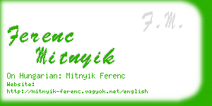 ferenc mitnyik business card